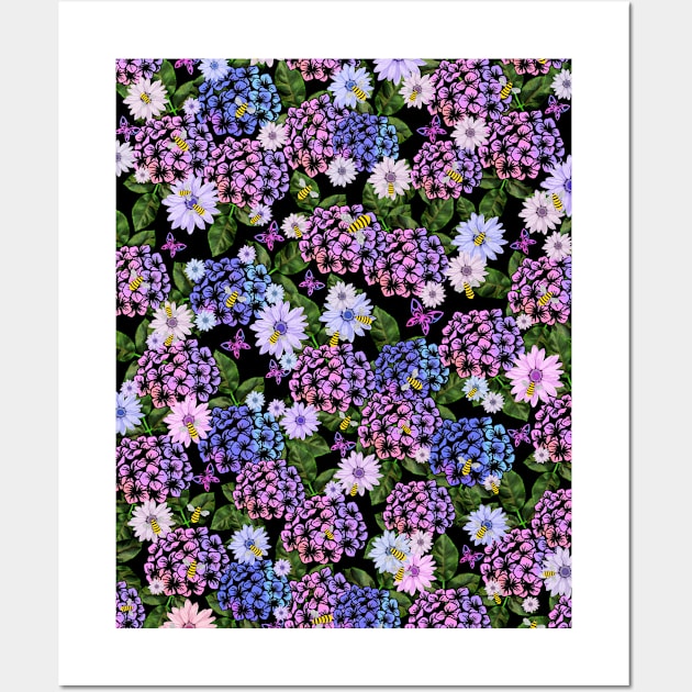 Hydrangea Flower Garden Wall Art by SartorisArt1